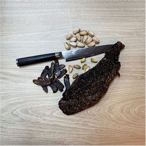 (image for) Pistachio Biltong Strips - 100-grams